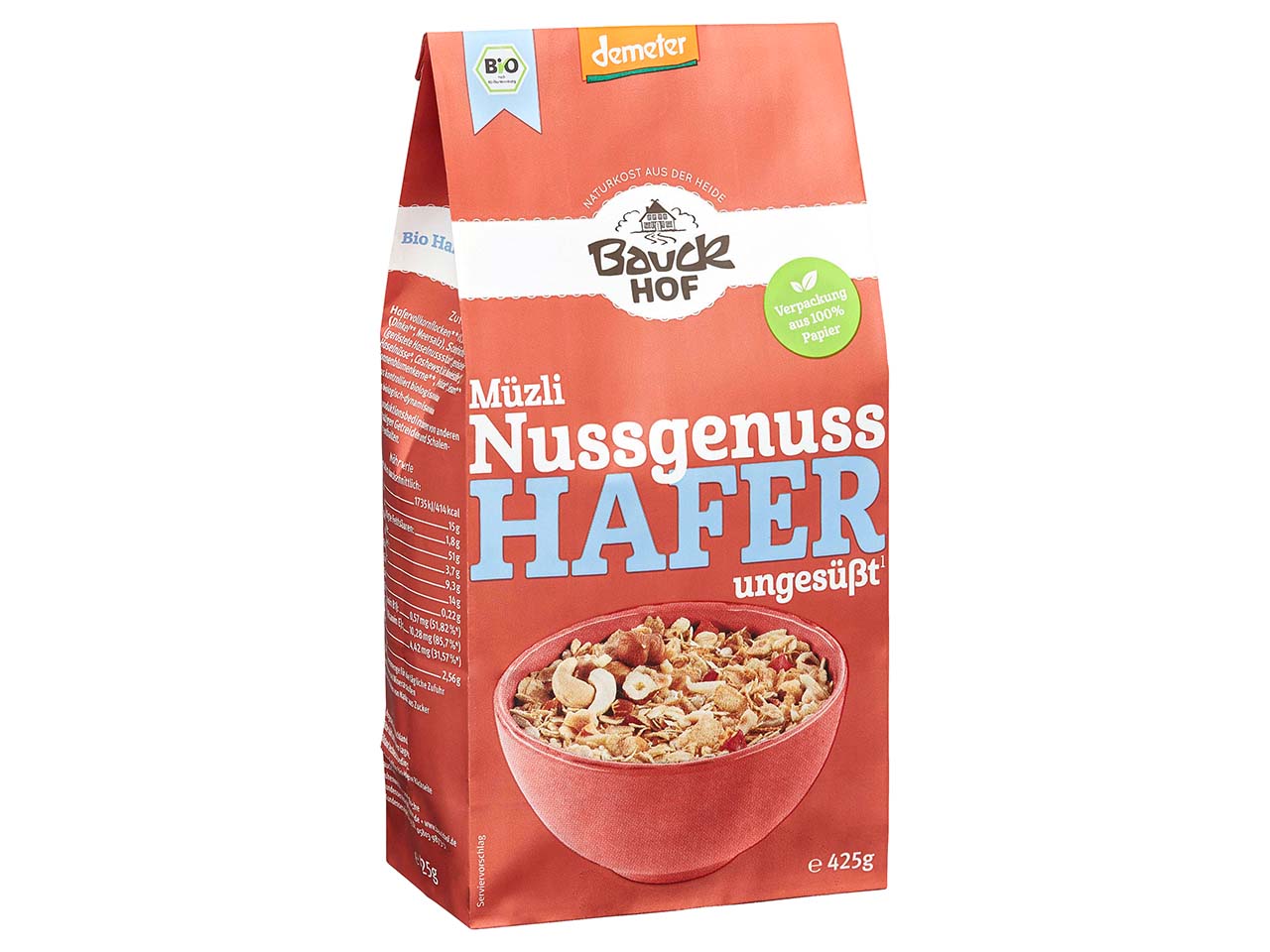 Bauckhof Bio-Hafer-Müsli "Nussgenuss", 425 g
