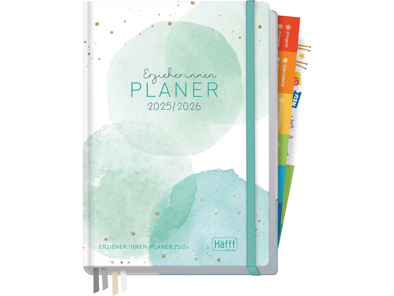 Häfft Buchkalender "Erzieher-Planer" DIN A5+, 2025/26, Watercolor Dots