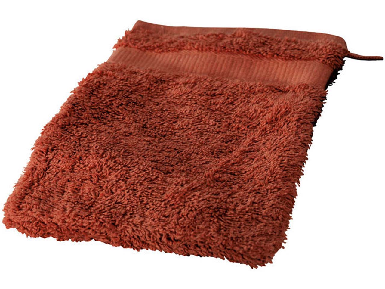 Cotonea Frottier Waschhandschuh 15 x 20 cm, Bio-Baumwolle, ziegel