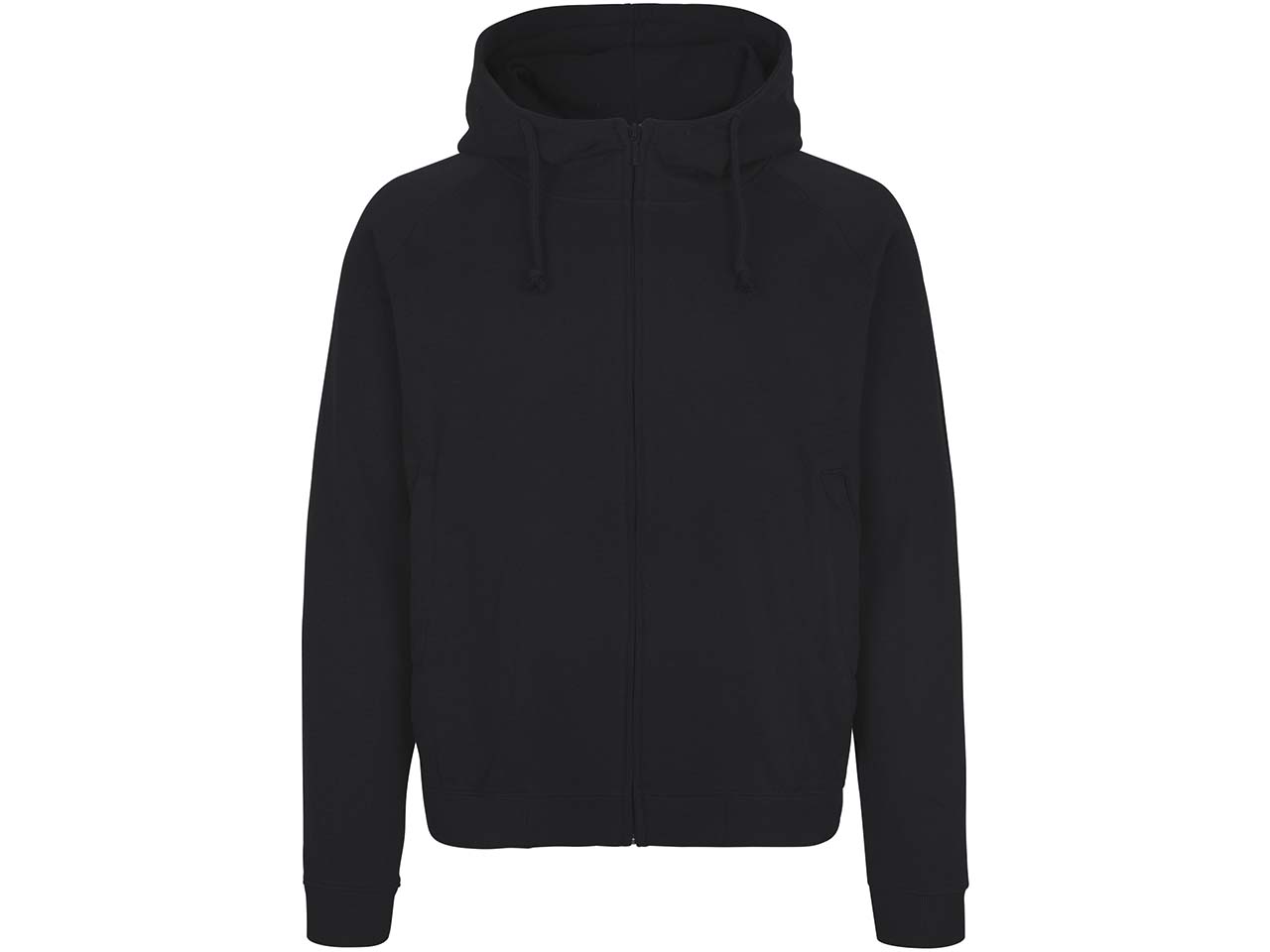 Neutral Bio-Unisex-Zip-Hoodie mit verstecktem Reißverschluss, schwarz, Gr. L