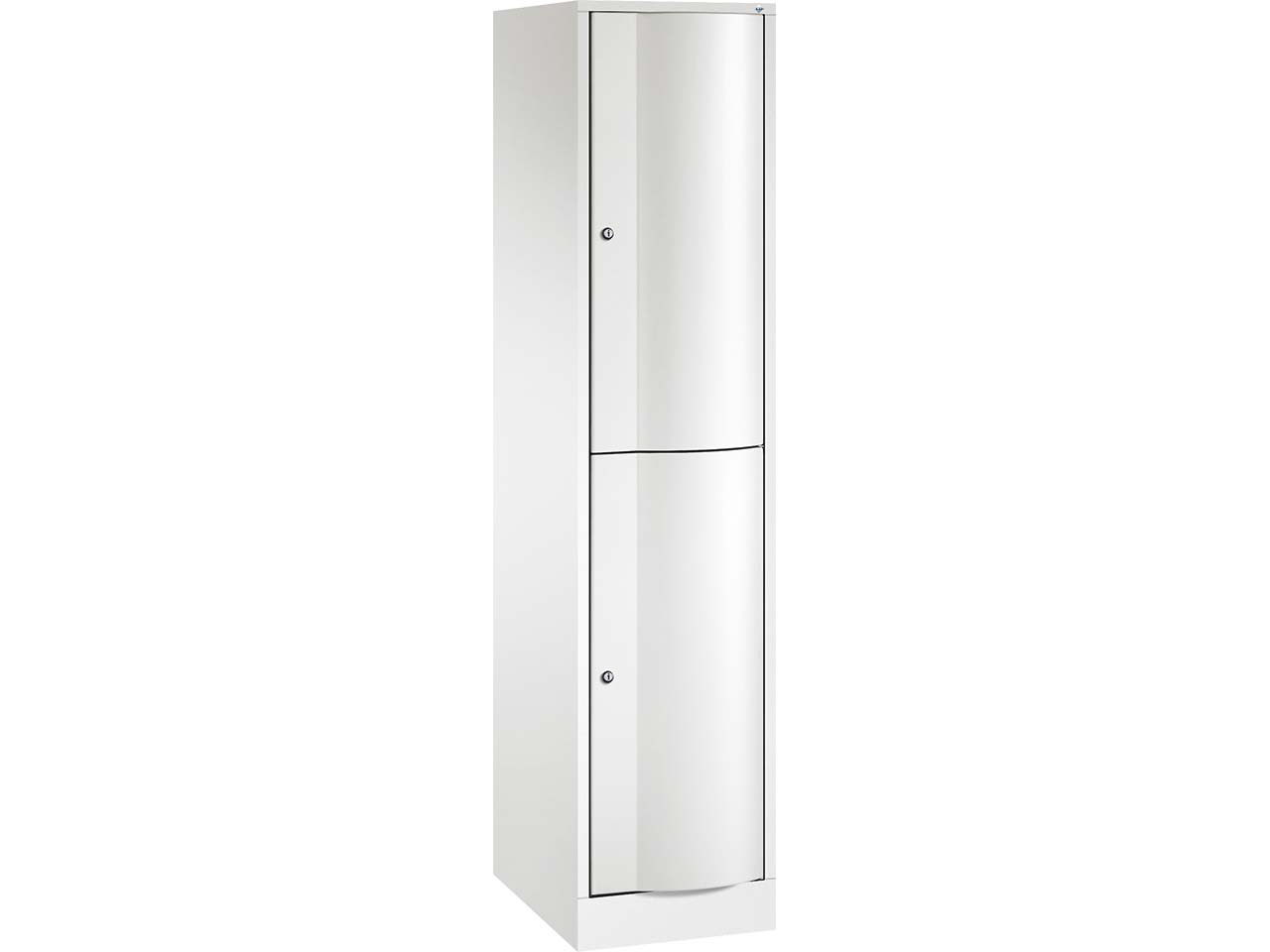 Schließfachschrank 1 Turm, H1950xB396xT540mm, 2er, Verkehrsweiß