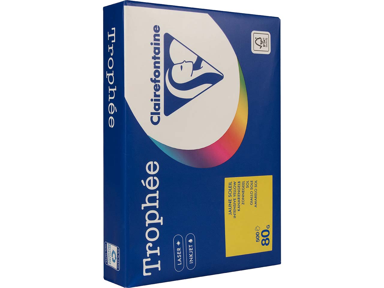 Clairfontaine Farbiges Kopierpapier "Trophee" 80 g/m², DIN A4, kanariengelb