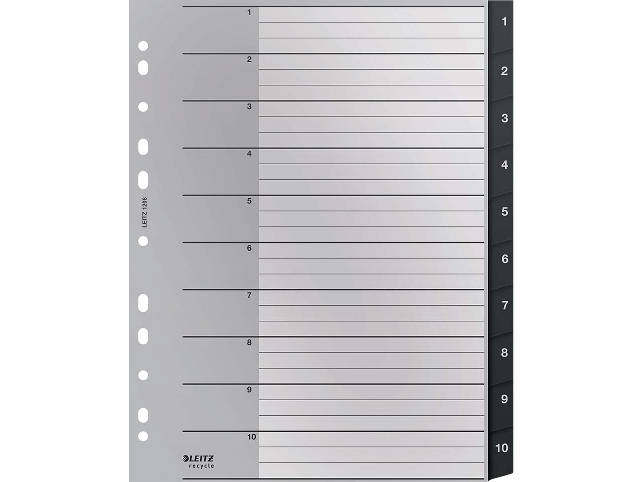 Leitz Recycle Register, PP, extrabreit, 1-10