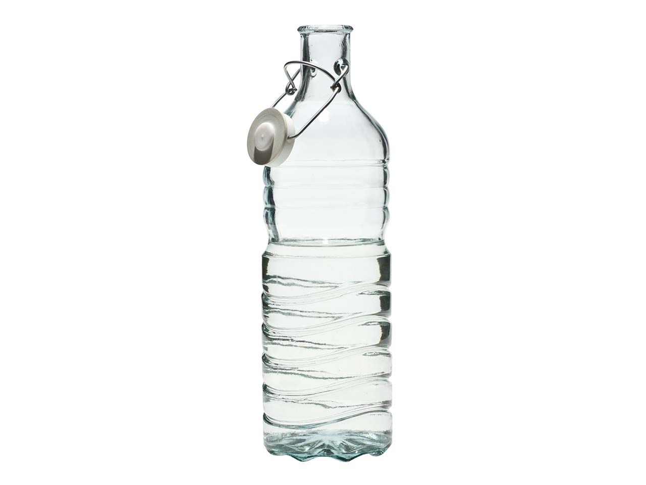 1 Glasflasche mit Bügelverschluss Flasche Glas glasklar transparent 0,1 Liter