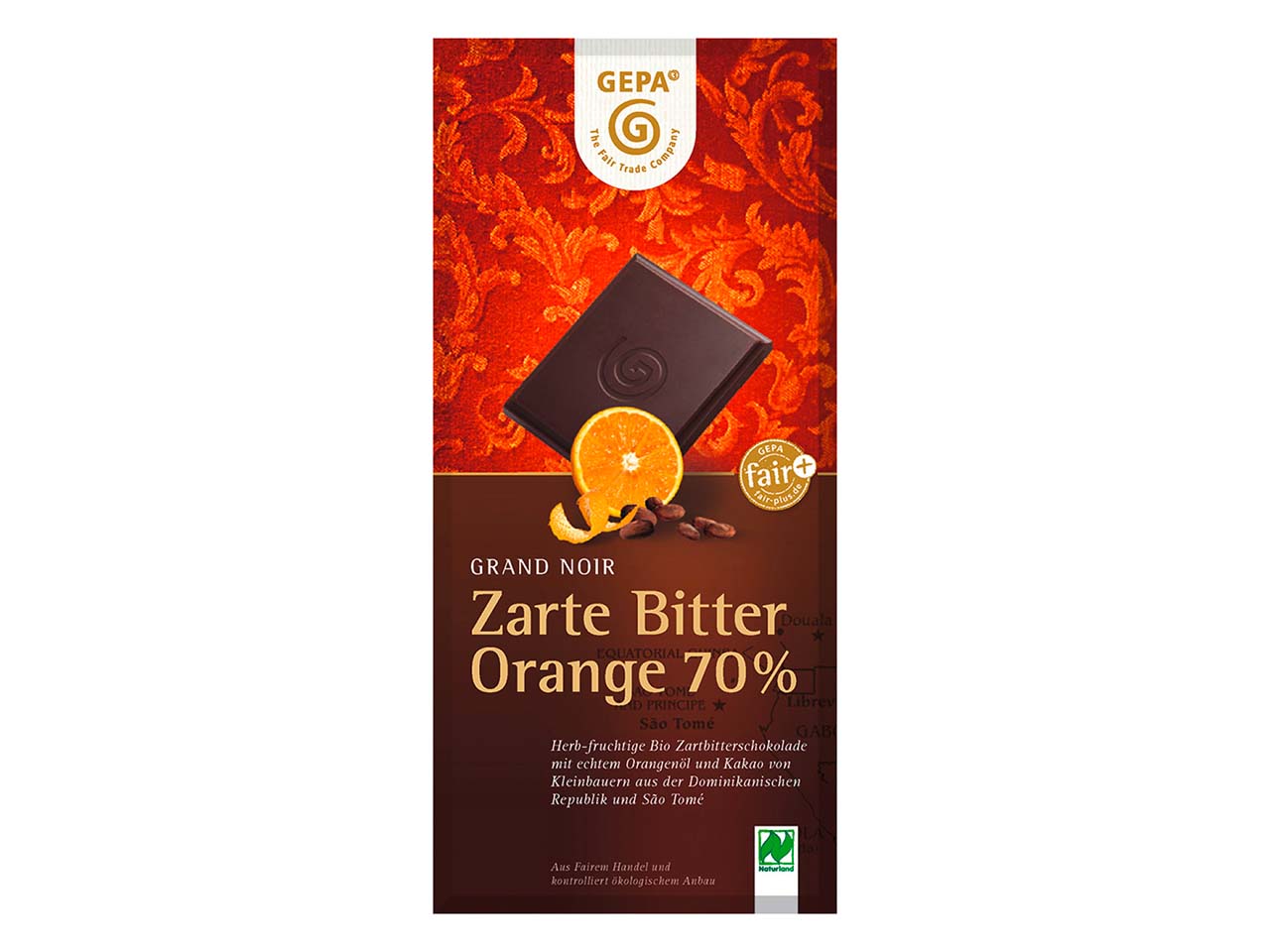 GEPA Bio-Schokolade "Grand Noir" Zarte Bitter Orange 70 %